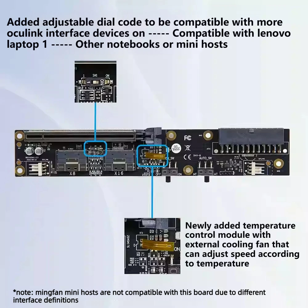 Dual SlimSAS 8i Oculink Graphi - đánh giá và giá External Gpu Dock Pcie 4.0 Oculink